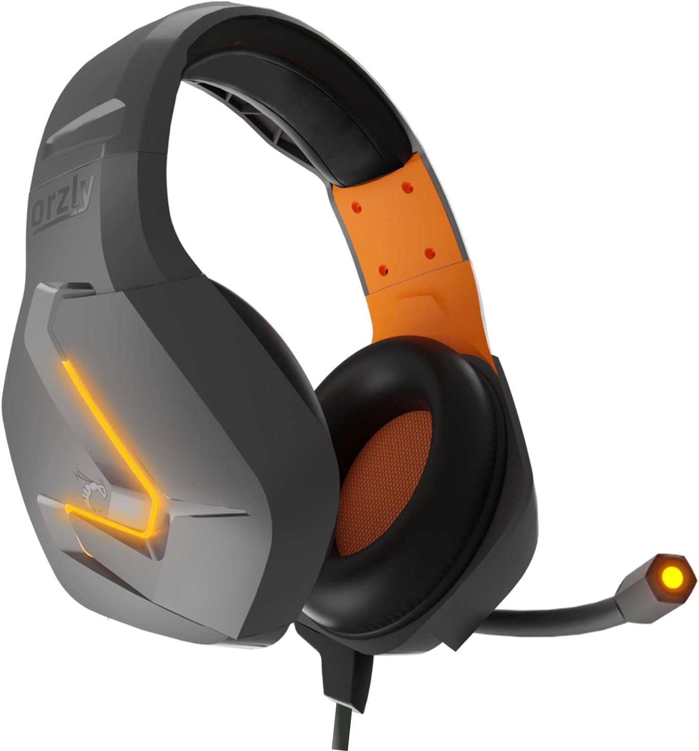 Orzly Auriculares Gaming Compatible con PS5, PS4, PC, Xbox, Nintendo Switch, con microfono, Sonido Premiun RGB Luz LED, cancelación de Ruido – Hornet RXH -20 Vesuvius Edicion