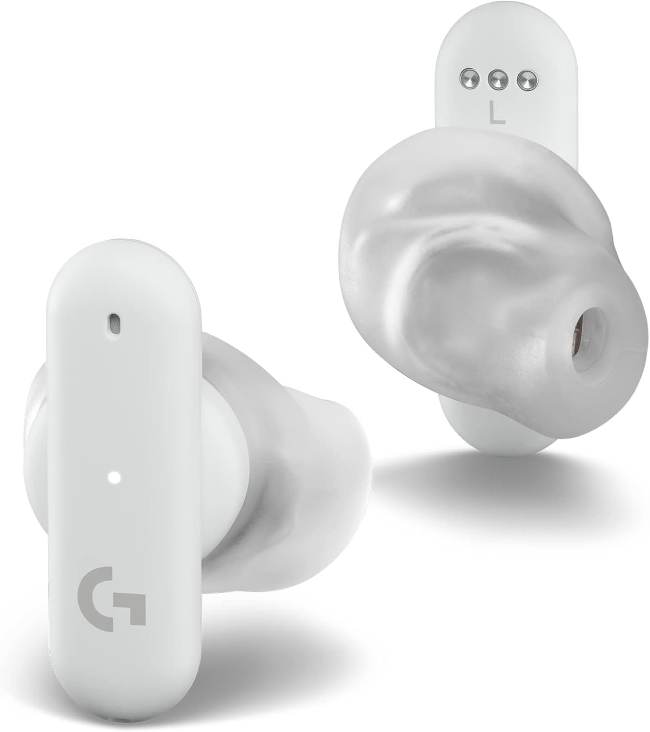 Logitech G FITS Auriculares Inalámbricos para Gaming, Ajuste Moldeado a Medida, LIGHTSPEED + Bluetooth, 4 Micrófonos Beamforming, PC, Mac, PS5, PS4, Móvil, Nintendo Switch, Blanco