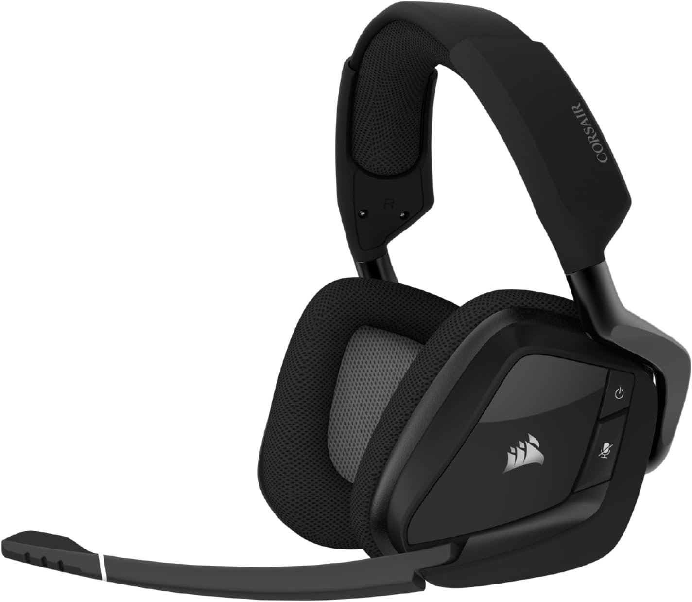Corsair VOID RGB ELITE Auriculares Inalámbricos para Juegos – Sonido Envolvente 7.1 – Micrófono Omnidireccional – Almohadillas de Malla de Microfibra – Compatible iCUE – PC, Mac, PS5, PS4 – Carbono