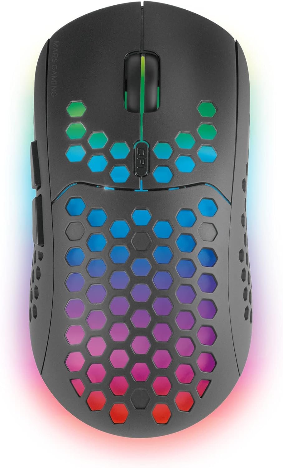 Mars Gaming MMW3, Ratón Gaming Inalámbrico, RGB Flow, Ultraligero 79g, 3200DPI, Negro