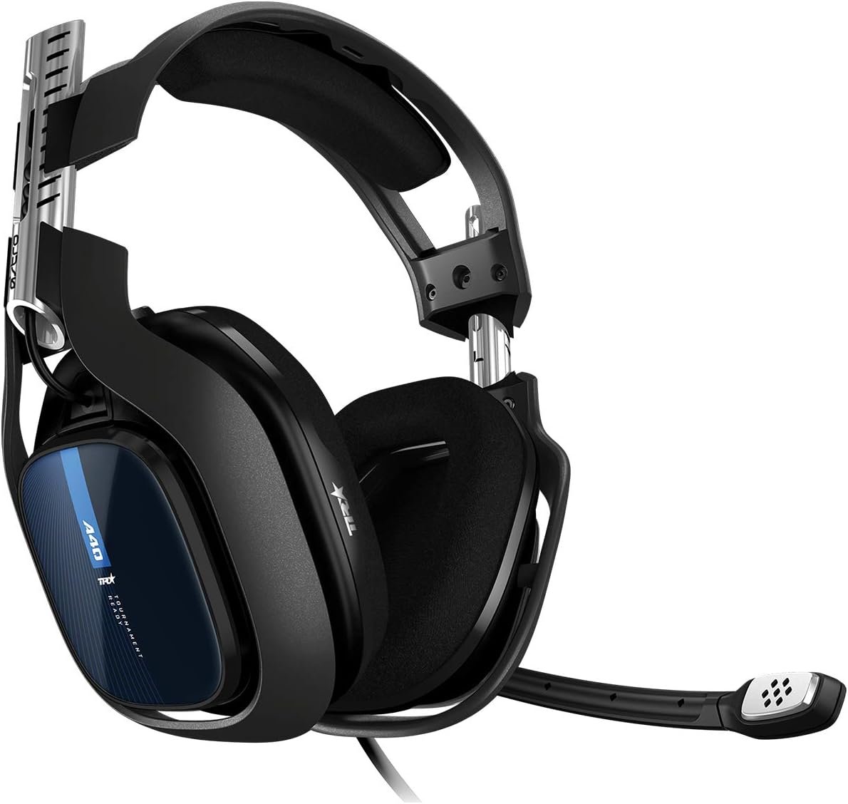 ASTRO Gaming A40 TR Auriculares alámbricos, 4ta gen, Audio V2, Dolby ATMOS, clavija 3.5mm, micrófono intercambiable, para PS5, PS4, PC, Nintendo Switch, Móvil – Negro/Azul