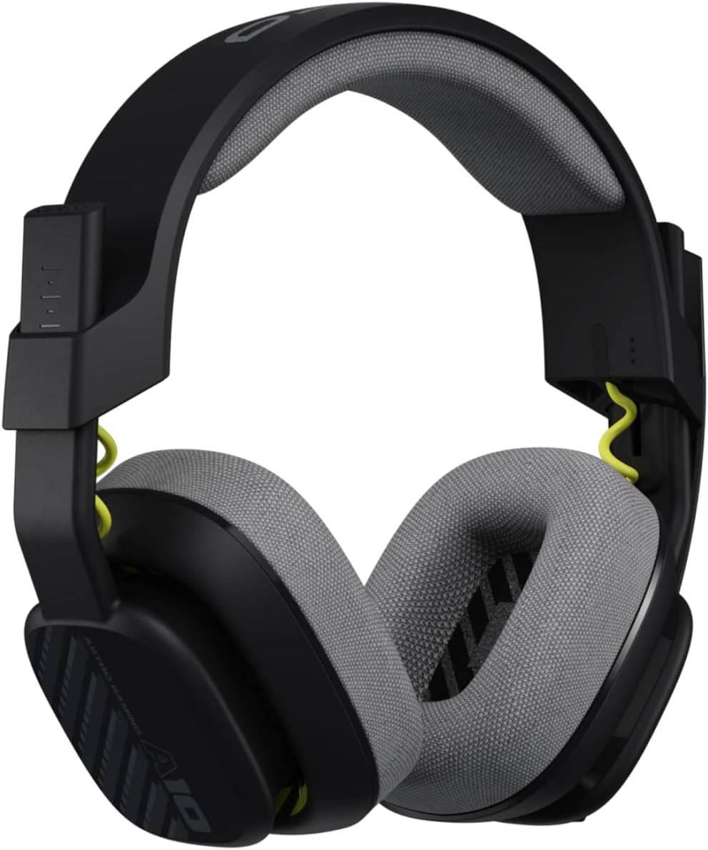 ASTRO A10 Auriculares Gaming Gen 2 con Cable, Auriculares Over-ear para gaming, Micrófono giratorio para silenciar, Transductores de 32 mm, Compatibles con PS5, PS4, Nintendo Switch, PC, Mac – Negro