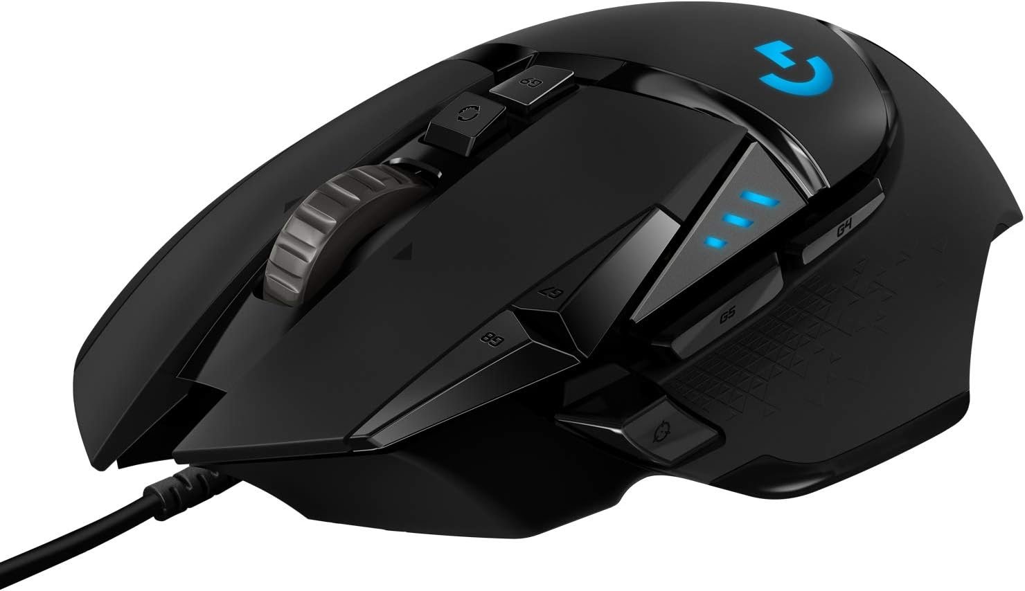 Logitech G502 HERO Ratón Gaming con Cable Alto Rendimiento, Captor HERO 25K, 25,600 DPI, RGB, Peso Personalizable, 11 Botones Programables, Memoria Integrada, PC/Mac – Negro