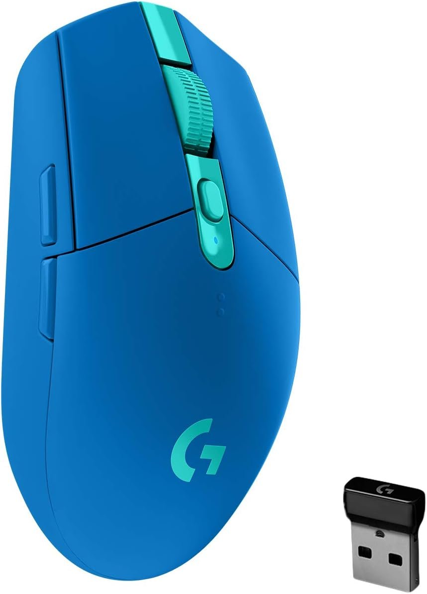 Logitech G305 LIGHTSPEED Ratón Gaming Inalámbrico, Captor HERO 12K, 12,000 DPI, Ultra-ligero, Batería de 250h, 6 Botones Programables, Memoría Integrada, PC/Mac – Azul