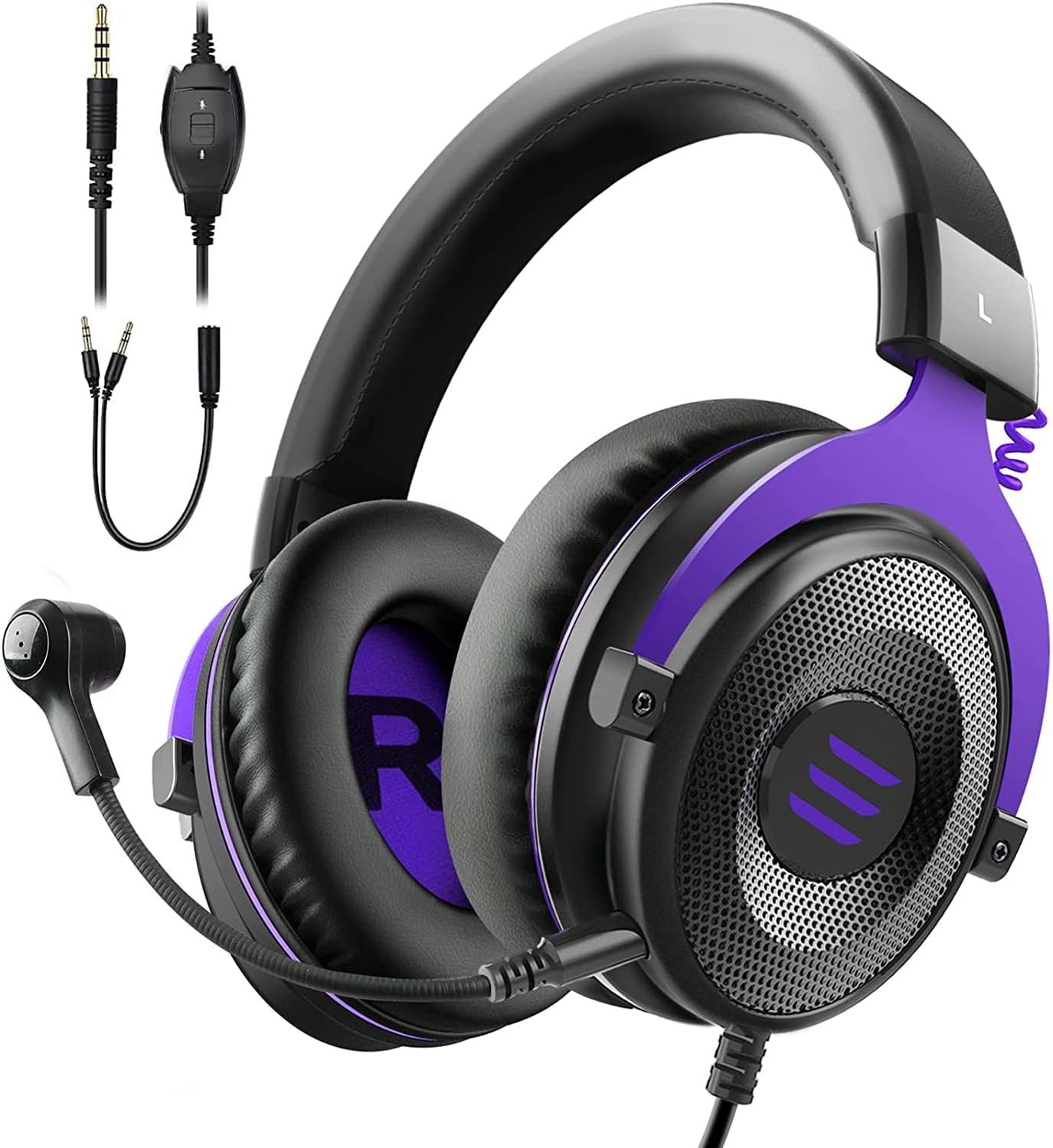 EKSA Auriculares para Videojuegos con micrófono, Sonido Envolvente 7.1 con micrófono de Auriculares para PC/Mac/Xbox One/PS4/PS5/Switch