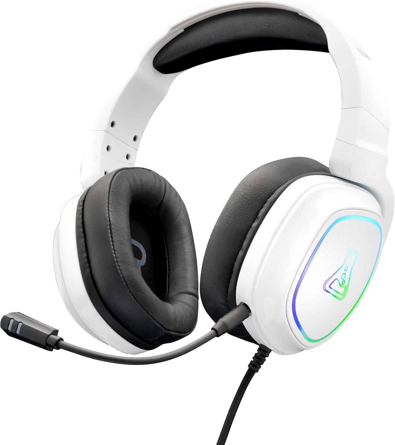 The G-Lab Korp Radium Auriculares Gaming, Auriculares Gamer con Micrófono Desmontable, Auriculares Gaming con Luz LED, Auriculares para Juegos Stereo Bass 3.5mm,Compatible con PS4/PS5/Xbox/Switch/PC