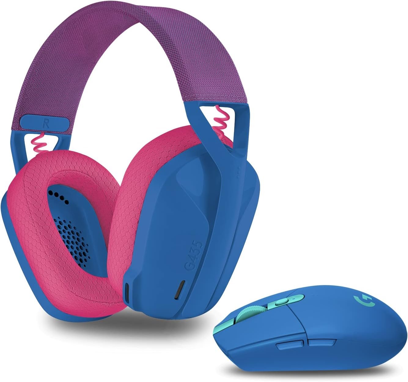 Logitech G305 Lightspeed Ratón Gaming Inalámbrico, Azul, with G435 Auriculares Inalámbricos Lightspeed para Gaming, Azul